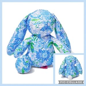 🐰 NIP Lilly Pulitzer Plush Bunny in Sun's Out Frenchie Blue
